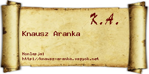 Knausz Aranka névjegykártya