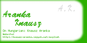 aranka knausz business card